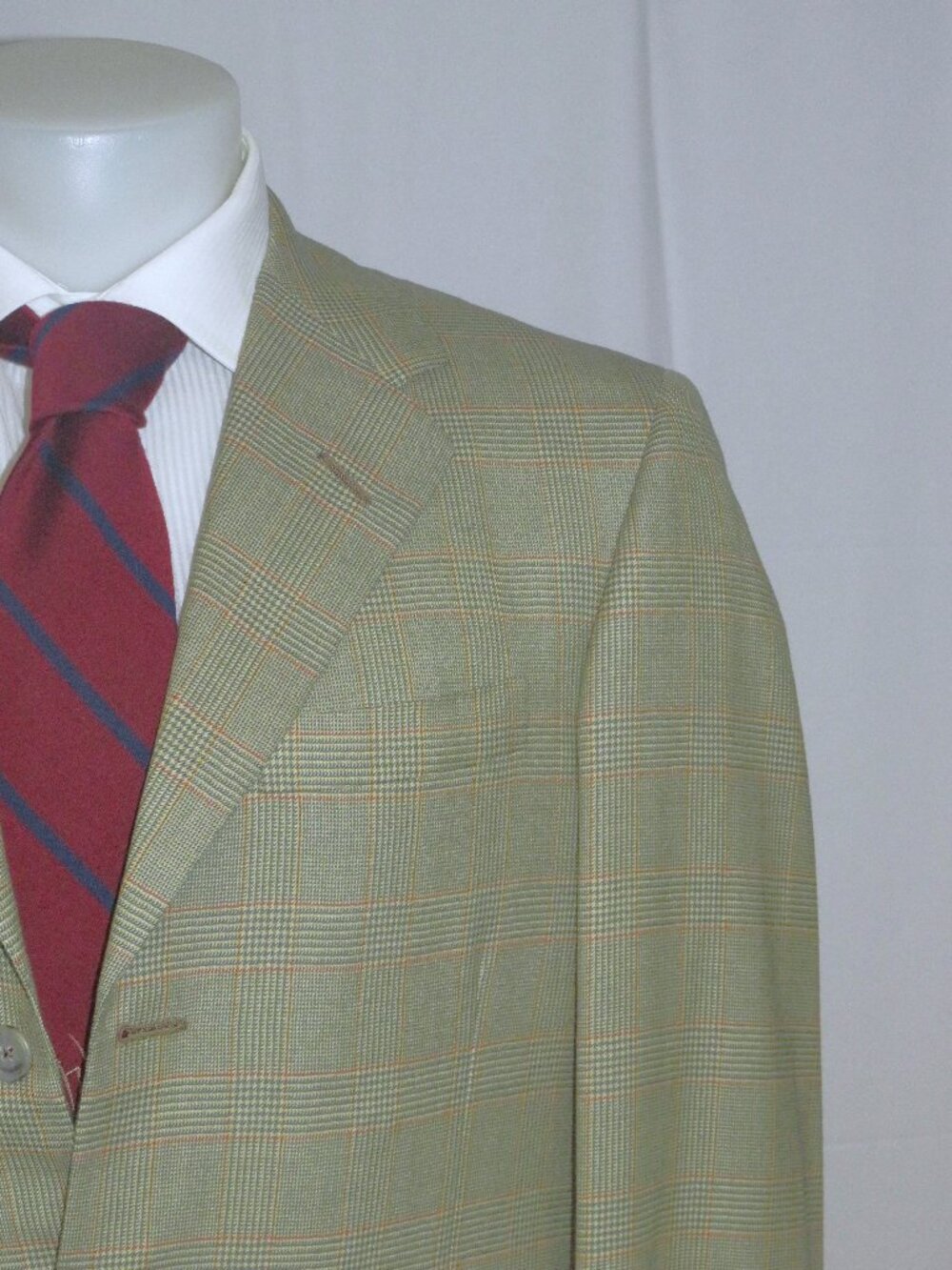 OXXFORD Gibbons Super 120 Cashmere Blend Green Plaid Sports Coat 40R